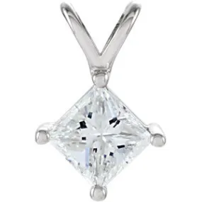 14K White 1-4 CTW Diamond Pendant