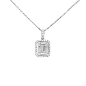 18K White Gold Tdw. 0.932ct Diamond Pendant - 20745479
