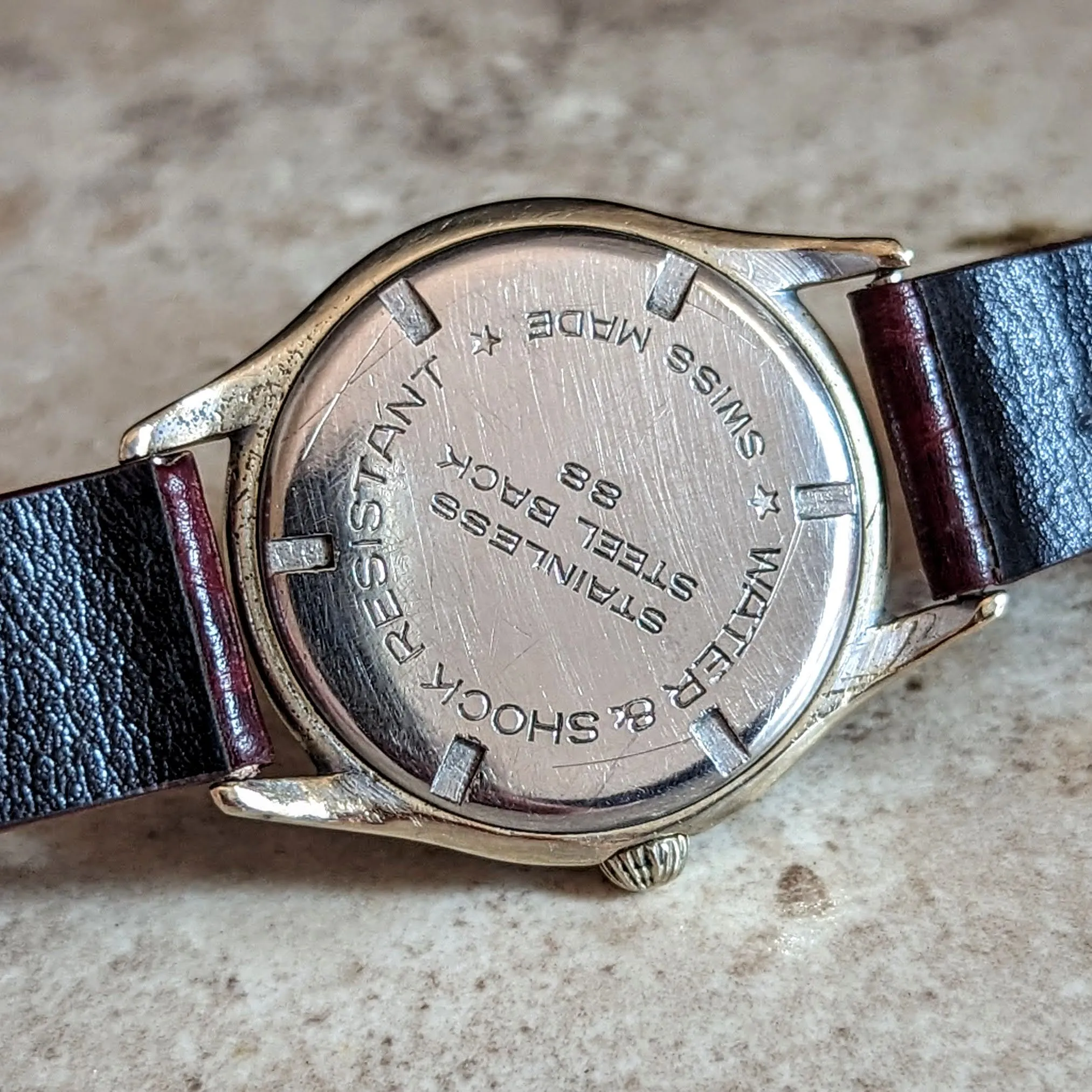1950's LANCO Sport Watch 15 Rubis Cal. 1064 Water & Shock Resistant Military Style Wristwatch