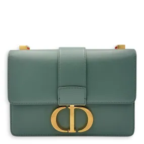 30 Montaigne Crossbody Bag Green in Calfskin, Gold hardware