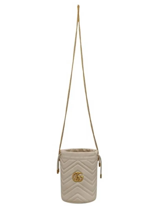 575163 White leather GG Marmont mini bucket cross bag