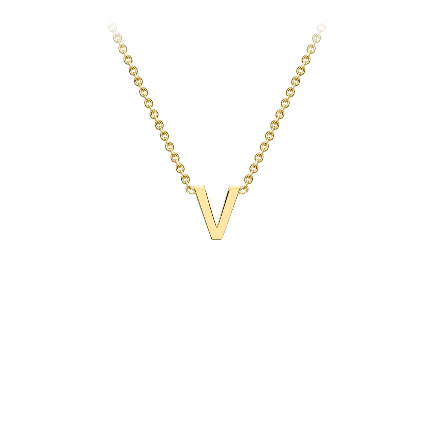 9K Gold 'V' Initial Necklace - 1.19.0171