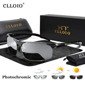 Aluminum Photochromic Polarized Sunglasses Men’s Day Night Anti-Glare UV Chameleon Eyewear