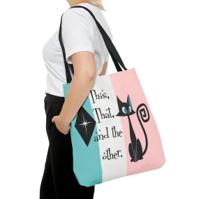 Atomic Kitty Cat, Shopping Tote Bag, Teacher, Cat Mom, Random Stuff Cute Kitschy Tote
