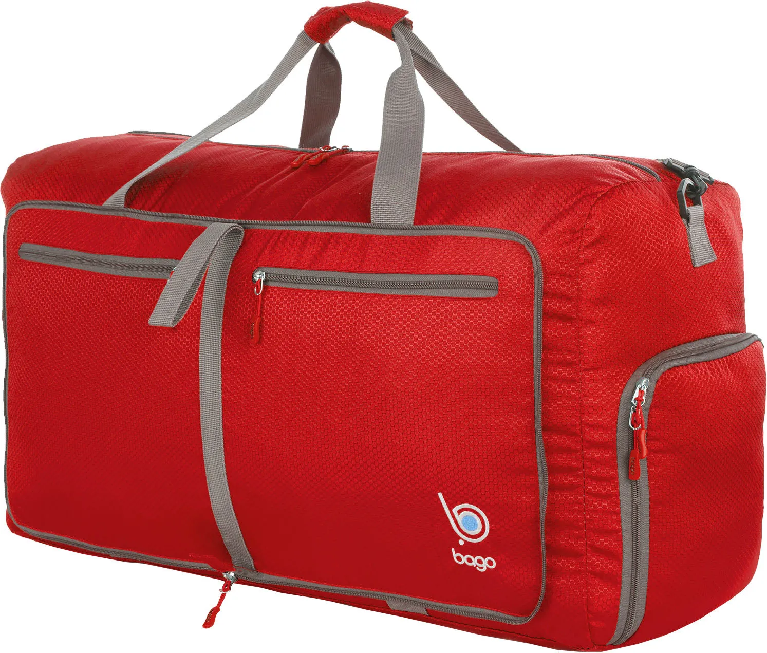 Bago Foldable Duffel Bags for Traveling Women & Men - 60L Medium Packable Duffle Bag for Travel with Shoe Compartment - Water Repellant, Heavy Duty, Lightweight Folding & Collapsible