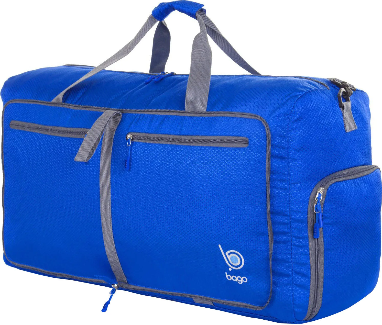 Bago Foldable Duffel Bags for Traveling Women & Men - 60L Medium Packable Duffle Bag for Travel with Shoe Compartment - Water Repellant, Heavy Duty, Lightweight Folding & Collapsible