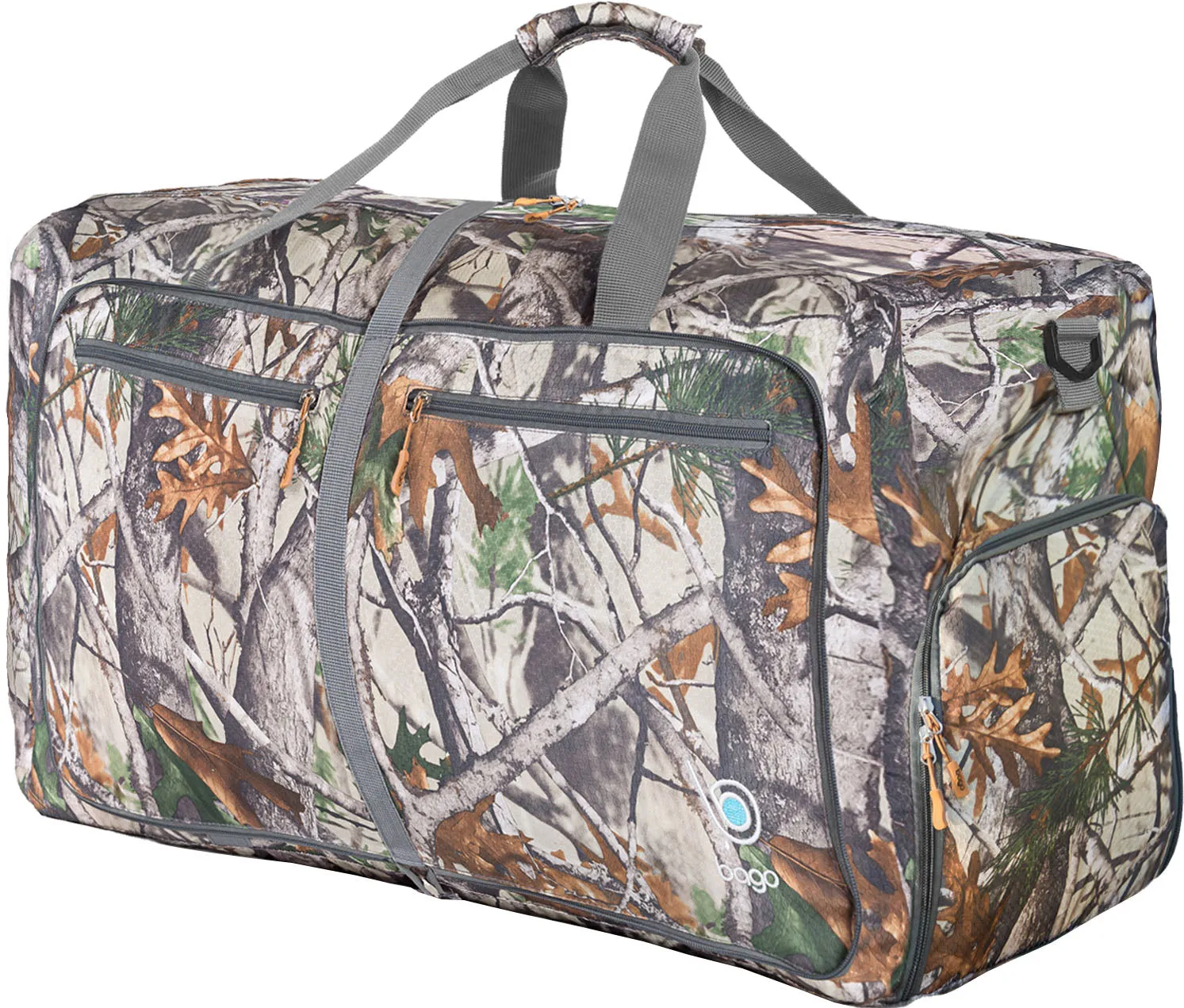 Bago Foldable Duffel Bags for Traveling Women & Men - 60L Medium Packable Duffle Bag for Travel with Shoe Compartment - Water Repellant, Heavy Duty, Lightweight Folding & Collapsible