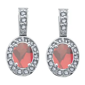 Birthstone and Diamond Drop Earrings