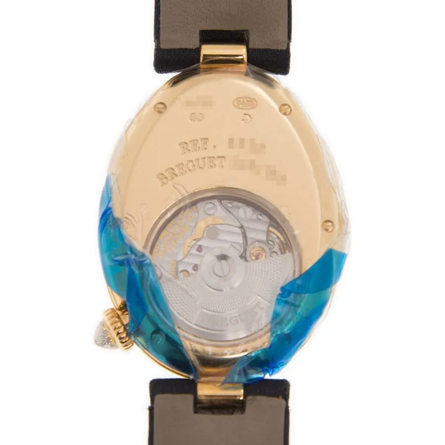 Breguet Reine de Naples Diamond Pave Dial Black Satin Ladies Watch 8928BA8D844DD0D 8928BA/8D/844.DD0D