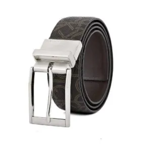 Calvin Klein Ladies Brown Monogram Reversible Twist Belt