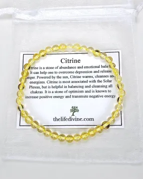 Children's Citrine 4mm Gemstone Bracelet