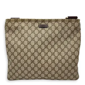 GG Supreme Crossbody Bag Brown in Monogram Coated Canvas, Gold hardware