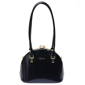 Kade Navy Vegan shiny Patent Handbag