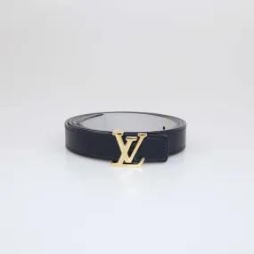 Louis Vuitton Bleu Infini/Grey Taurillion LV Initiales Reversible Belt