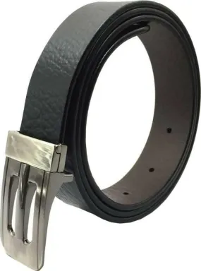 Men Casual, Party, Formal, Evening Black Genuine Leather Reversible Belt (Size: 30)