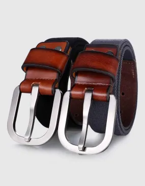 Men's Classic Flex Canvas Belt- 2 PacK