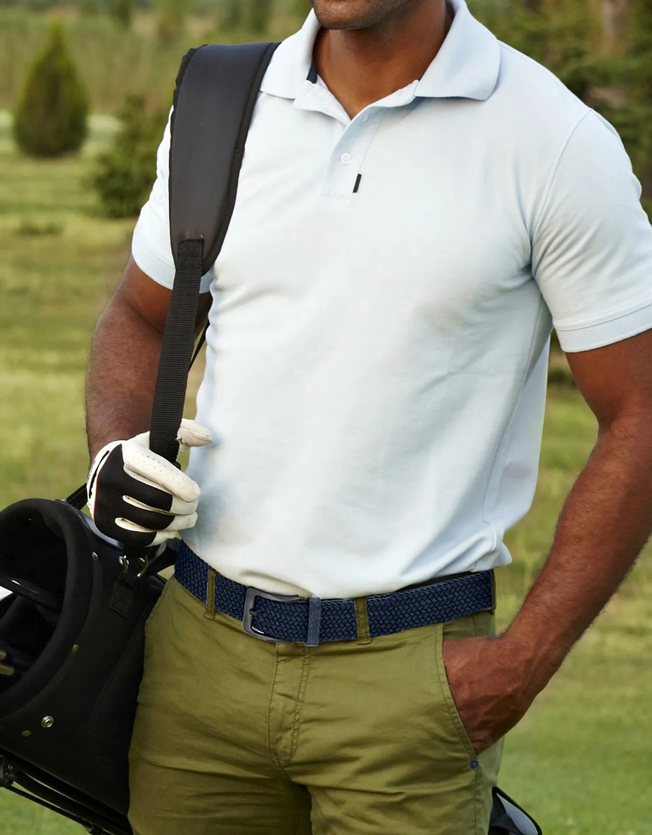 Men's Elastic Braided Stretch Belt-3 Pack