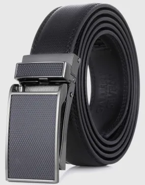 Men's Geometric Leather Ratchet Belt