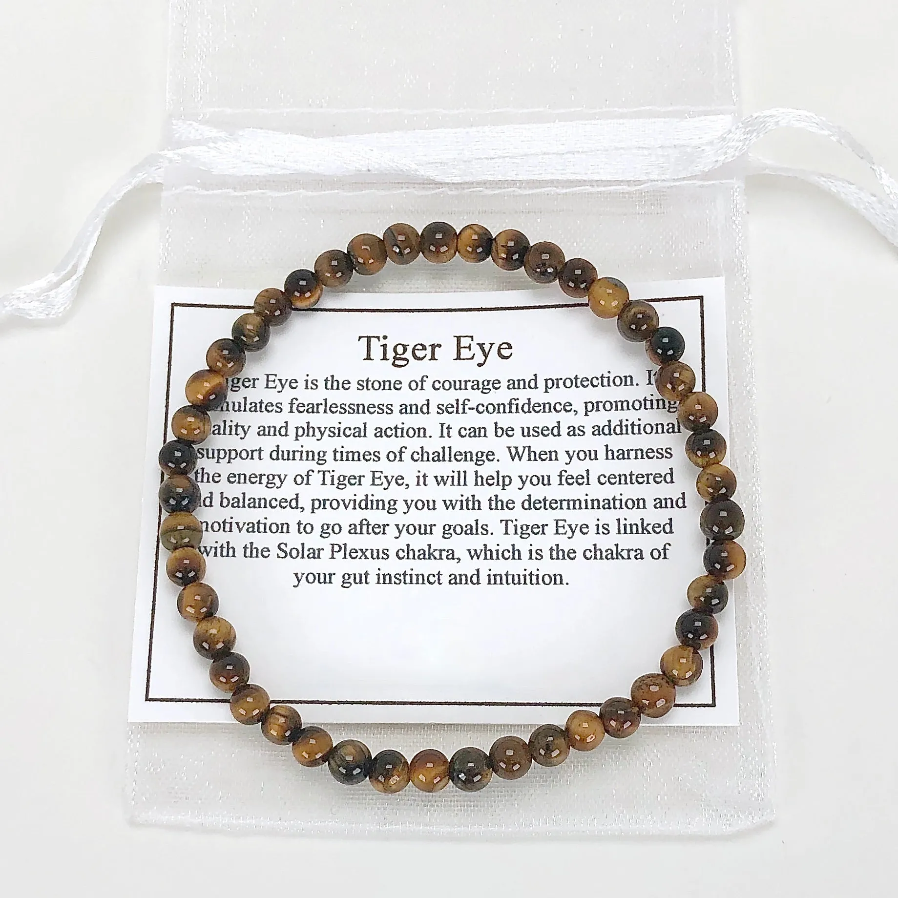 Men's Tiger Eye 4mm Gemstone Bracelet