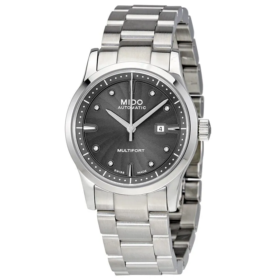 Mido Multifort Automatic Grey Diamond Dial Ladies Watch M005.007.11.066.00