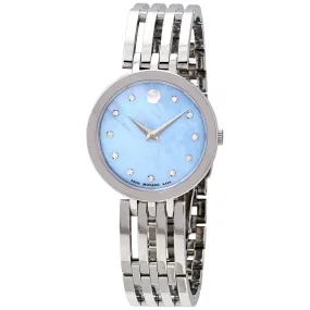 Movado Esperanza Mother of Pearl Diamond Dial Ladies Watch 0607304