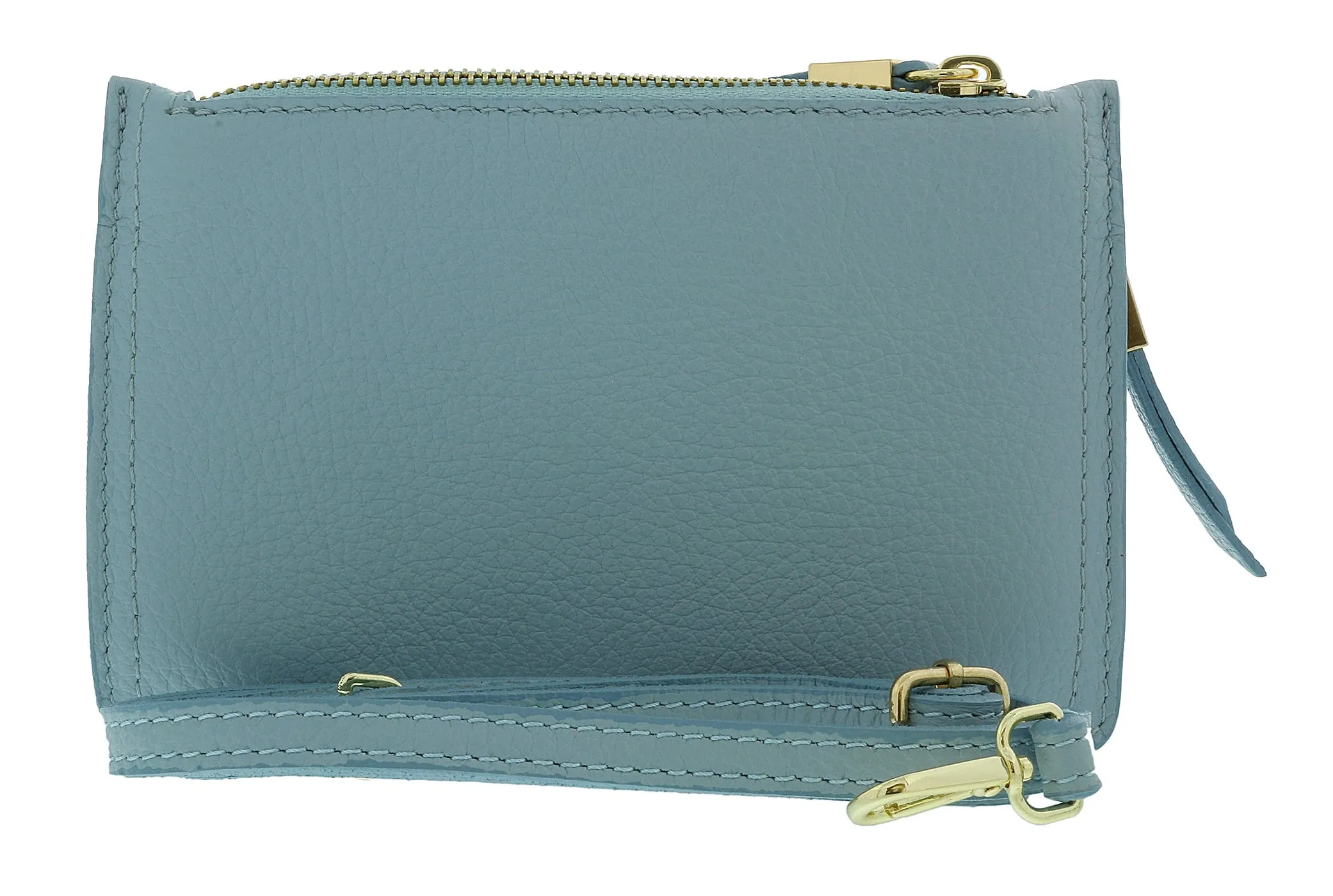 Pierre Cardin Light Blue Leather Small Structured Square Crossbody Bag