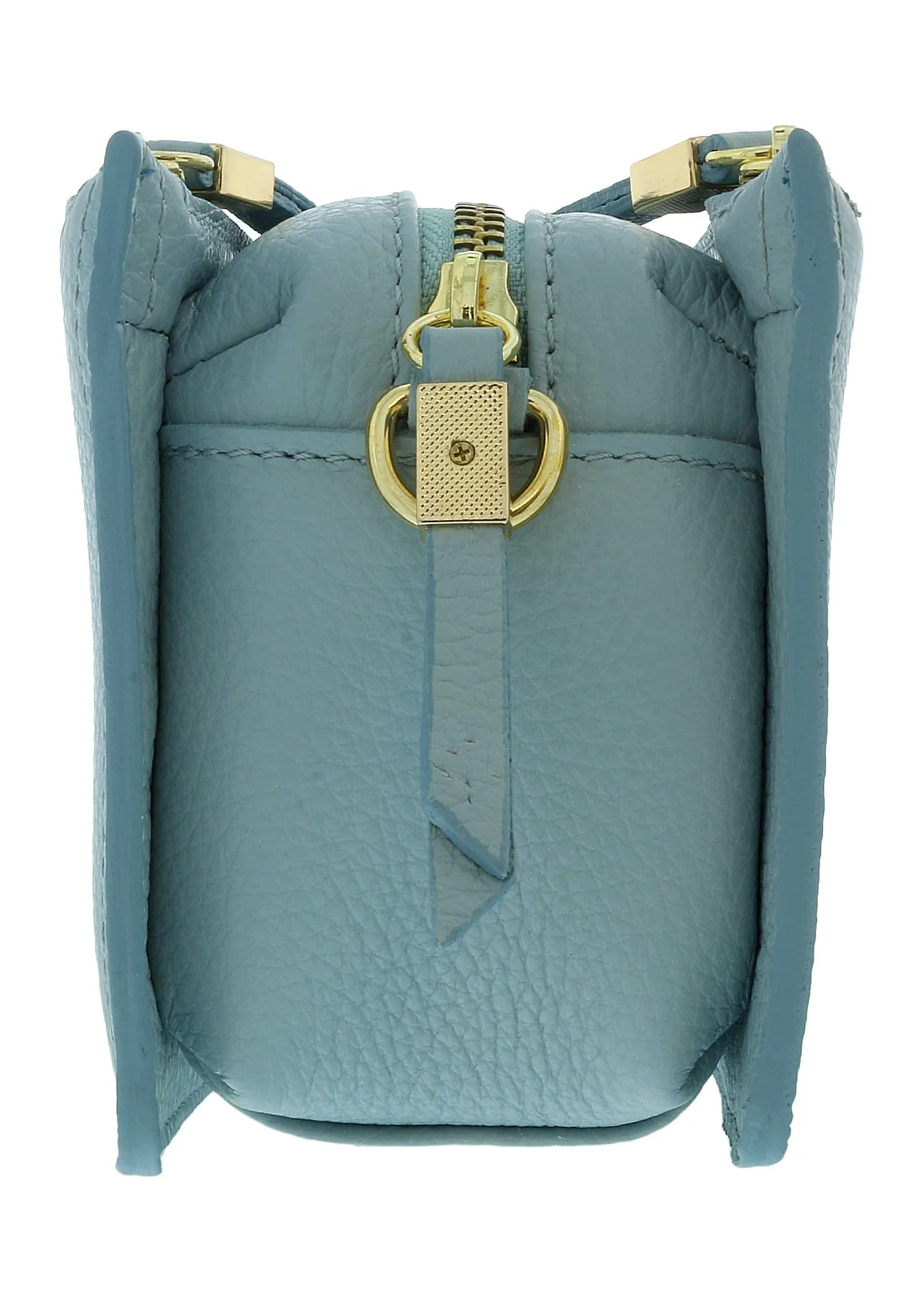 Pierre Cardin Light Blue Leather Small Structured Square Crossbody Bag