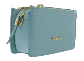 Pierre Cardin Light Blue Leather Small Structured Square Crossbody Bag