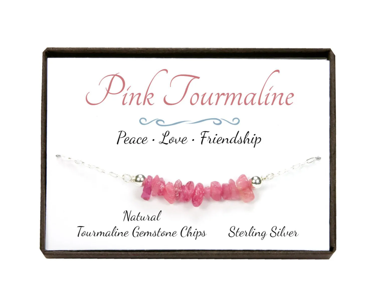 Pink Tourmaline Sterling Silver Bracelet | October Birthstone Bracelet