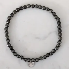 Pyrite Gemstone Bracelet - 4mm Faceted