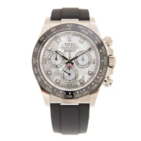 Rolex Cosmograph Daytona Mother of Pearl Diamond Dial Men's Chronograph Oysterflex Watch 116519MDR