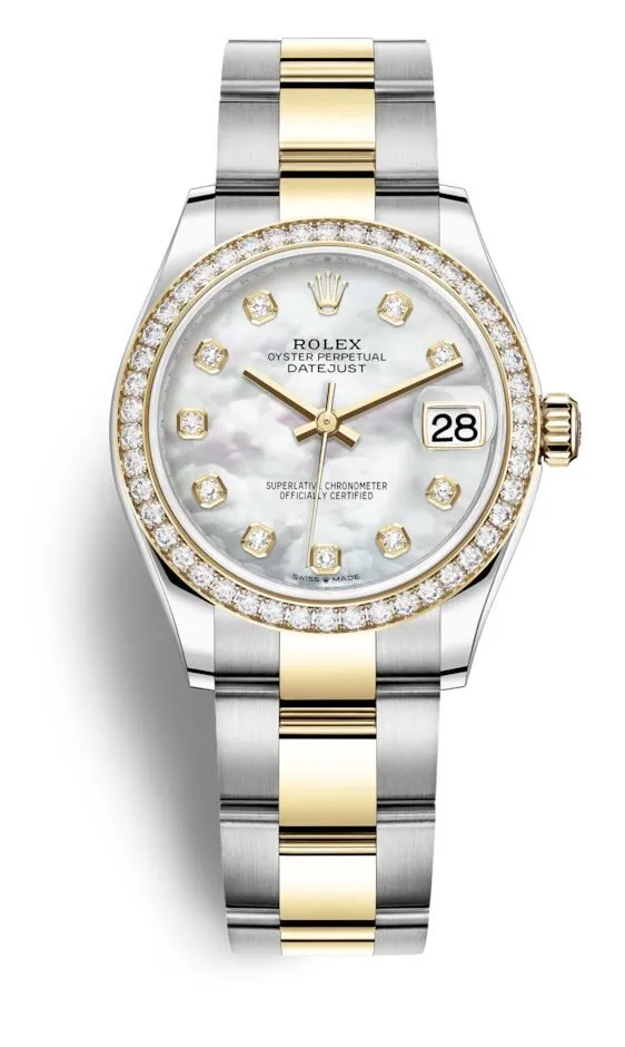 Rolex Datejust 31 Mother of Pearl Diamond Dial Automatic Ladies Steel and 18kt Yellow Gold Oyster Watch 278383MDO