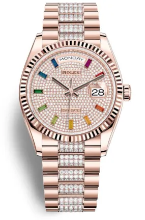 Rolex Day-Date 36 Paved Dial Automatic Diamond-Set President Watch 128235MDDP 128235DSDP