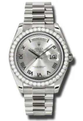 Rolex Day-Date II Rhodium Dial 18K White Gold President Automatic Men's Watch 218349RRP
