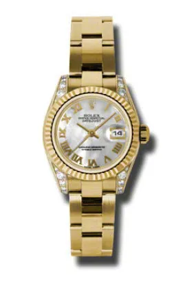 Rolex Lady Datejust 26 Mother of Pearl Dial 18K Yellow Gold Oyster Bracelet Automatic Watch 179238MRO