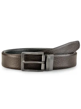 Teakwood Leathers Men Black & Brown Reversible Leather Belt