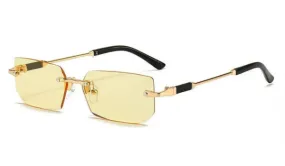 Vertigo Rimless Rectangle Sunglasses for Clearer Wider Vision